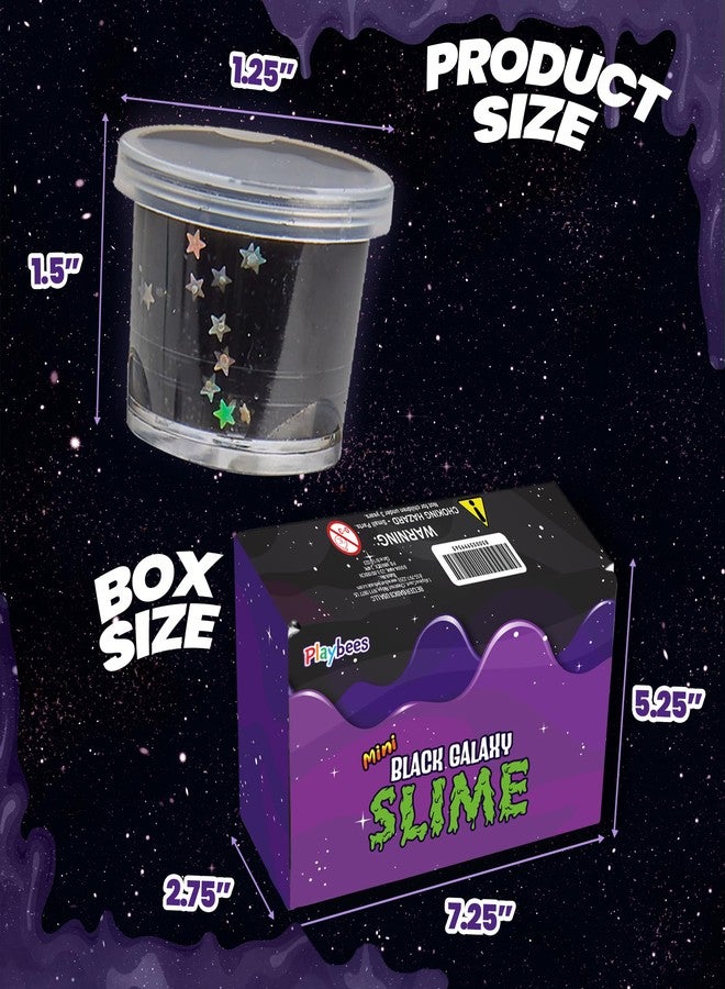 Playbees Black Nebula Slime - 24 Pack - Galaxy Star Slime Party Favors for Kids - Non-Sticky, Stress Relief, Arts & Crafts - Image 2